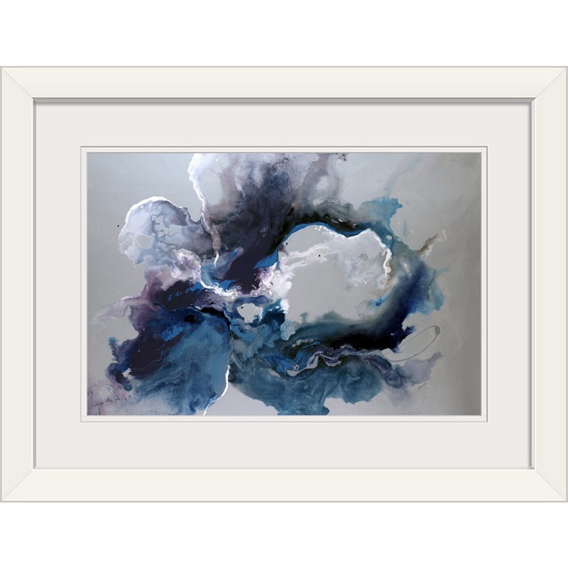« Cerulean Waters » par Sydney Edmunds - impression, H 20 po x l 26 po, Impression encadrée, Blanc