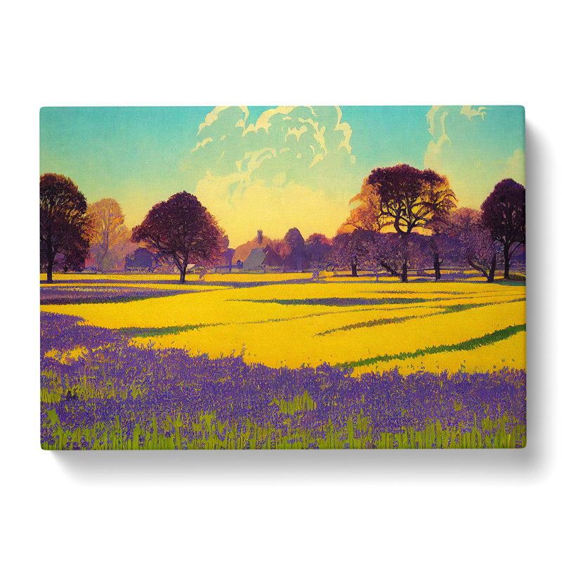 Joyful Bluebell Field - Wrapped Canvas Print, 35cm H x 50cm W x 3cm D