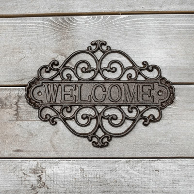 Ornate Cast Iron Welcome Sign