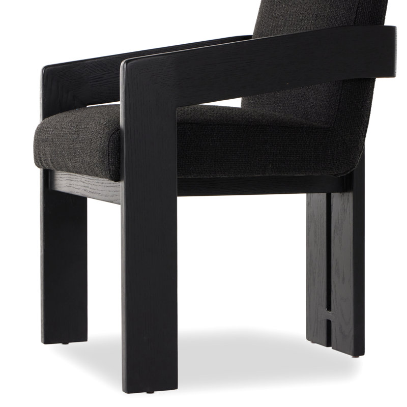 Roxy Upholstered Arm Chair, Smoked Grey, Somerton Ash