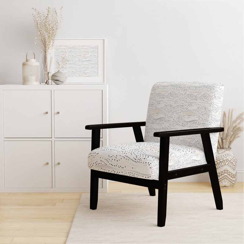 Chaise d'appoint Dots - Wave, Accoudoirs carrés noirs