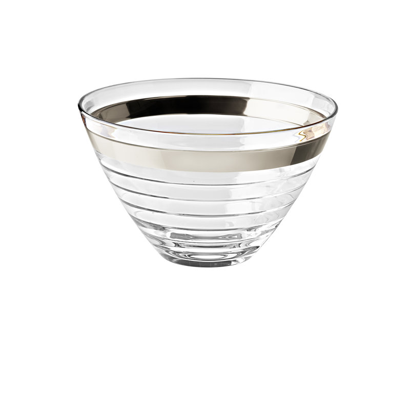 Majestic Crystal Glass Serving Bowl, Platinum