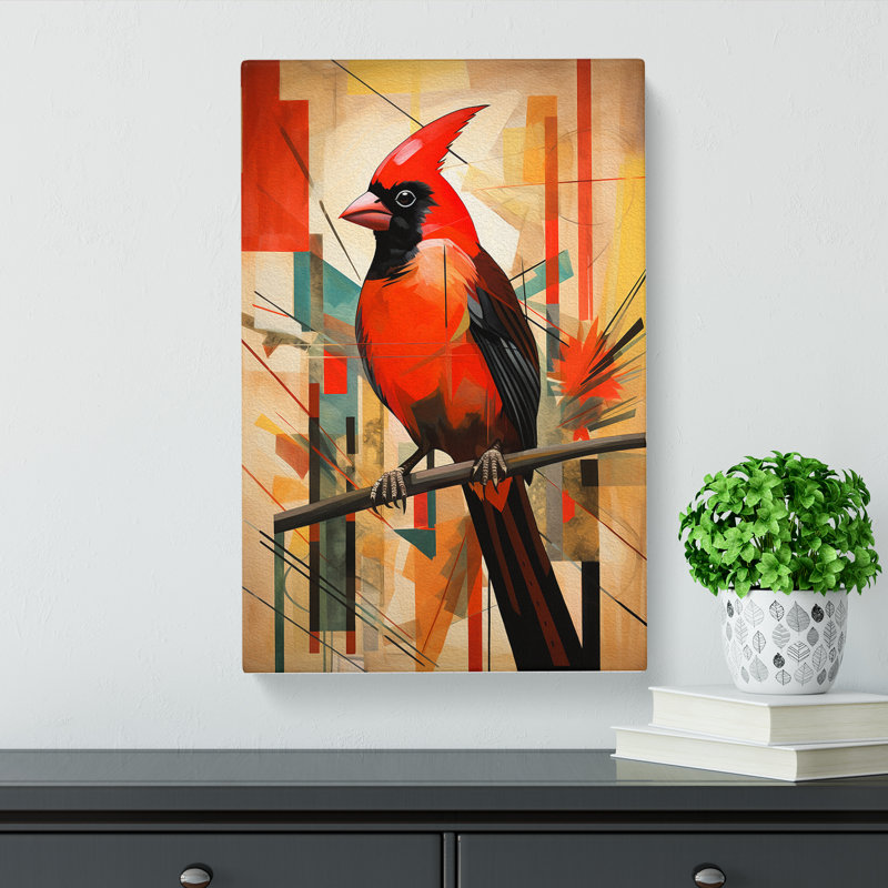 Cardinal Bird Constructivism - Print, 60cm H x 40cm W x 3cm D