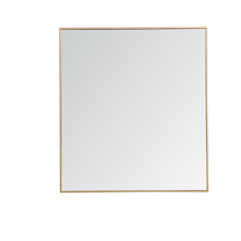 Sabine Metal Rectangle Wall Mirror, 40" x 36", Brass