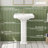 MiraForm 23.06 in. Wx 18.50 in. D Rectangular Pedestal Combo Single Bowl White Ceramic Bathroom Sink with Overflow Drain