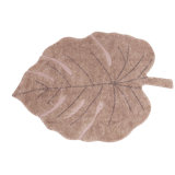 Monstera Cotton Floral Area Rug in Vintage Nude/Soil Brown