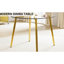Table de salle à manger transparente en verre trempé avec structure en métal doré, facile à assembler pour les pieds de style contemporain, pièces parfaites