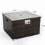 Table carrée avec foyer au propane, poids de 63,8 lb, brun foncé, puissance thermique de 40000BTU, housse de pluie, brûleur au propane brun, allumeur à impulsion électronique