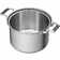 CookCraft by Candace 8-Qt. Tri-Ply Stainless Steel Stock Pot featuring Silicone Handles & Glass Lid with Convenient Rim Latch