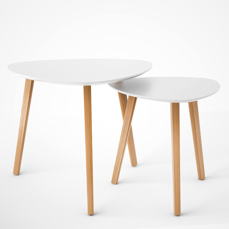 2 Piece Bamboo Nesting Triangle Coffee Table