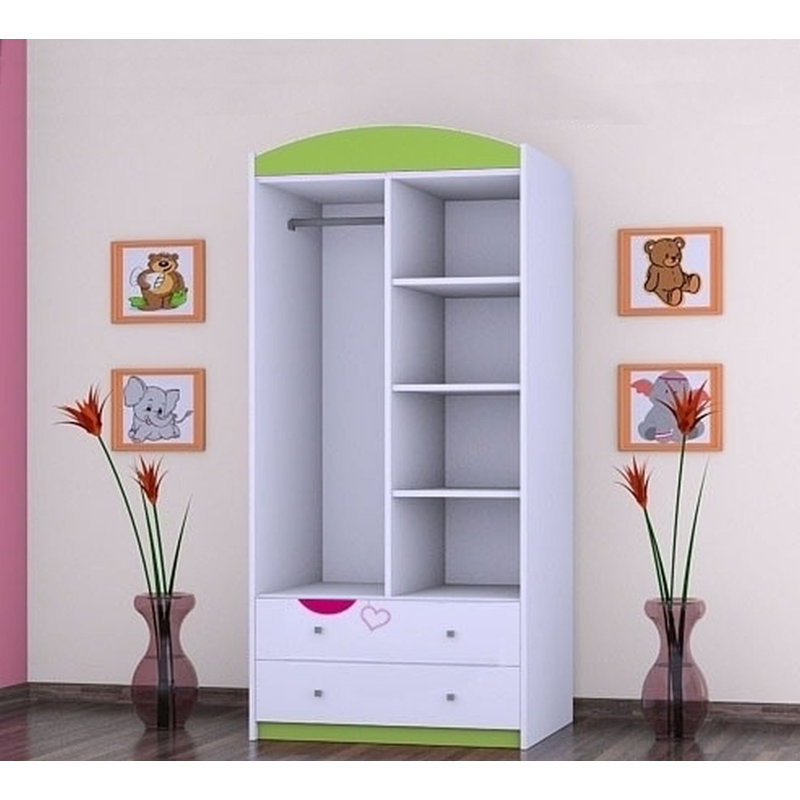 Cloutier 2 Door Wardrobe, Green
