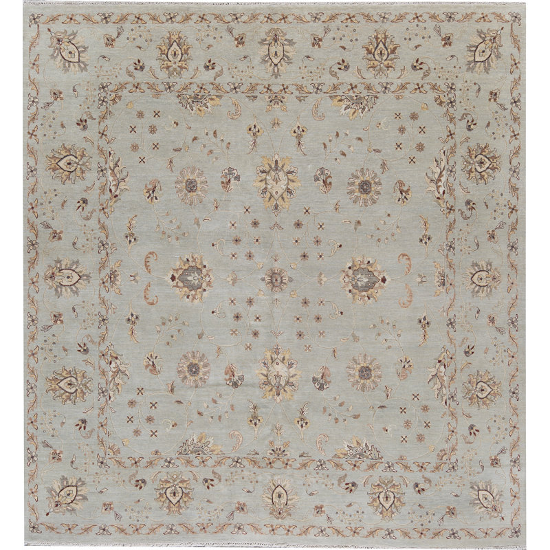 Tapis bleu clair noué à la main de haute qualité