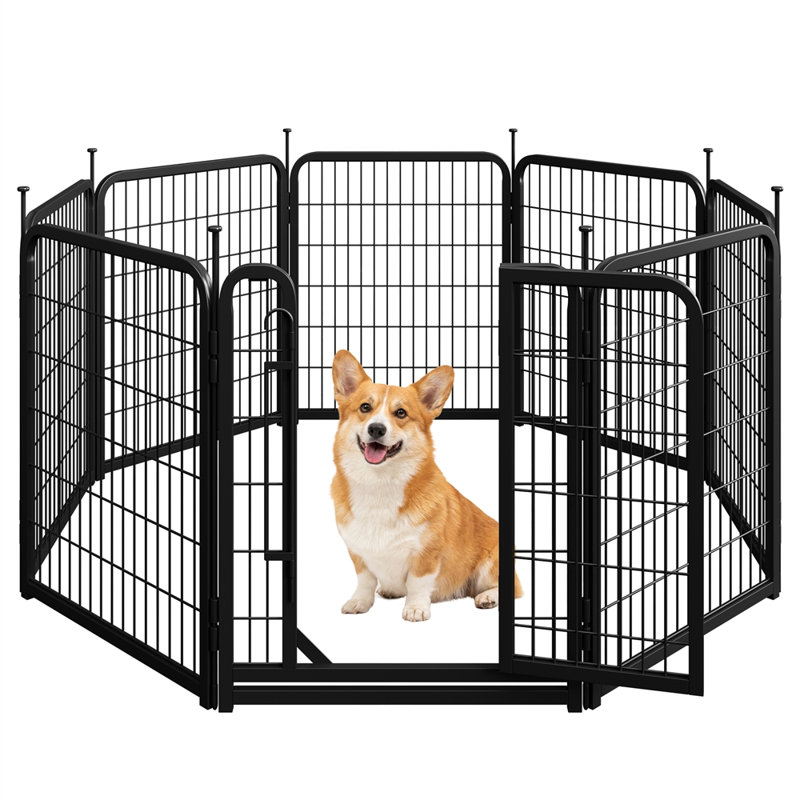 Foldable Dog Playpen Pet Fence with Door