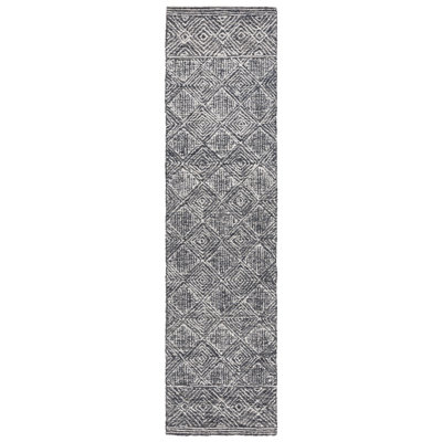 Ebony Hand Tufted Wool Pile Geometric Rug