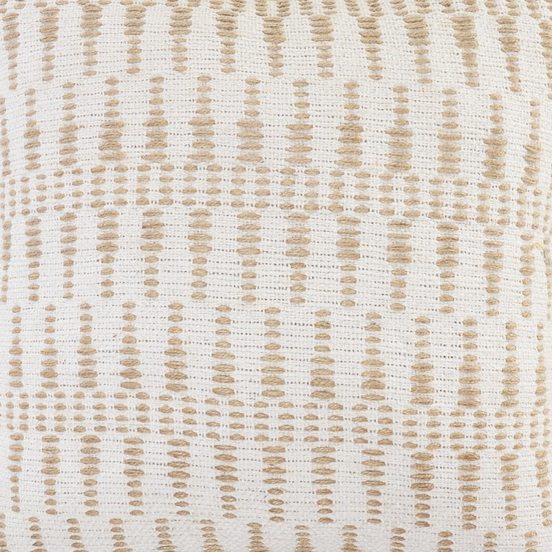 Baskin Modern Farmhouse Handmade Natural Cotton/Jute Throw Pillow, Cover Only, Pillow Cover Only - No Insert