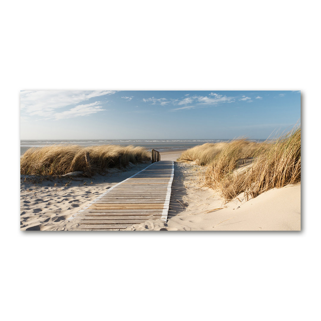 Leinwanddruck - Wandkunst - Drucke auf Leinwand - 140X70 Bild Bildthema: Pfad auf Leinwand Der Strand