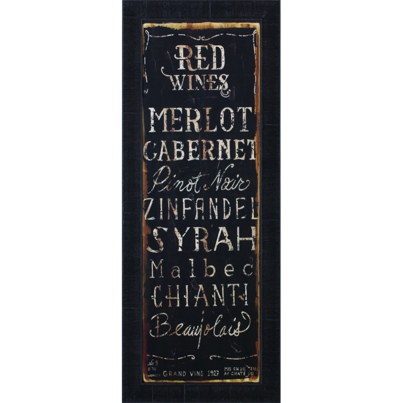 "red wines and white wines" par luis sanchez, art textuel encadré