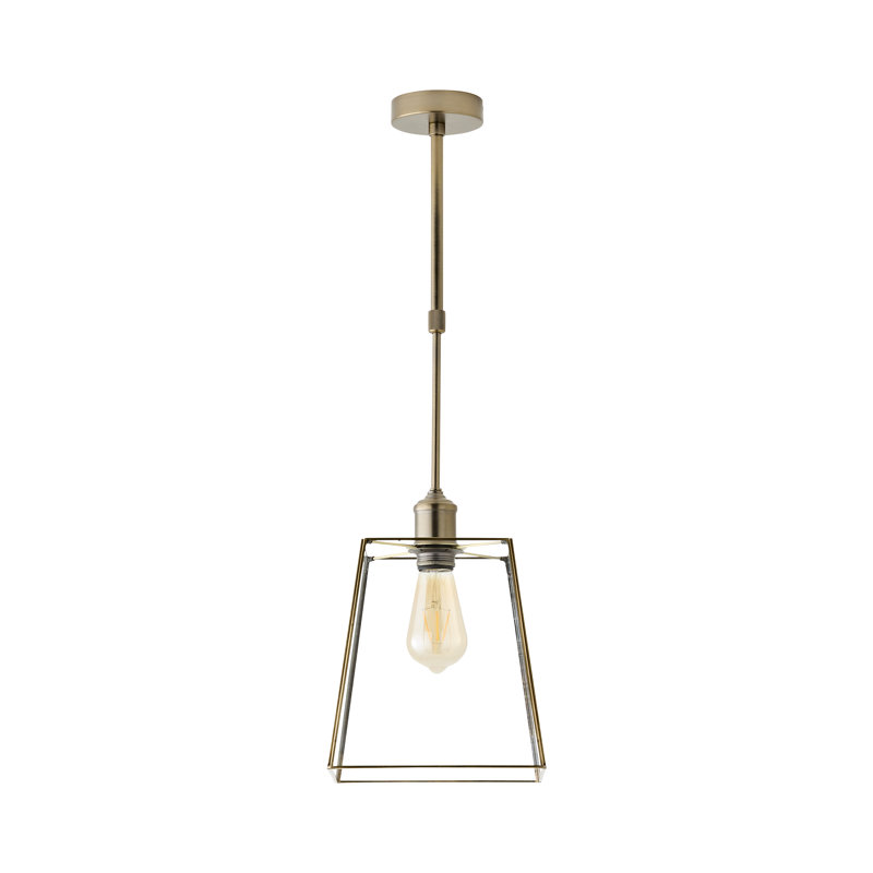 Susie Adjustable Drop Ceiling Light, With Bulb, Brushed Brass