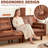 Analycia 86.6" Brown Tufted Leather Sofa With Solid Wooden Legs, Mid-century Modern Upholstered 3-seater Sectional Couch Retro Luxurious Loveseat With Round Pillow For Living Room Bedroom Office