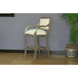 Dachy Upholstered Counter Stool with Solid Wood Frame