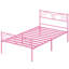 Plateforme de lit simple en métal avec tête et pied de lit, aucun sommier requis, assemblage facile, mauve-53669916-53669917