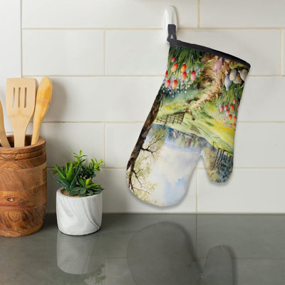 Floral Meadows Oven Mitt Cotton Twill