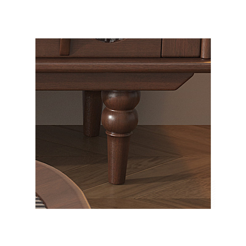 Combinaison meuble télé de style rétro, Brun foncé