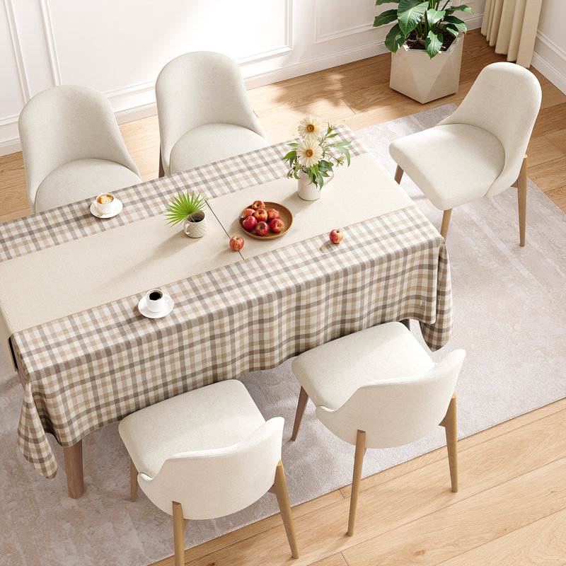 Chaises de salle à manger rembourrées Modern, Bois naturel, 6, Blanc