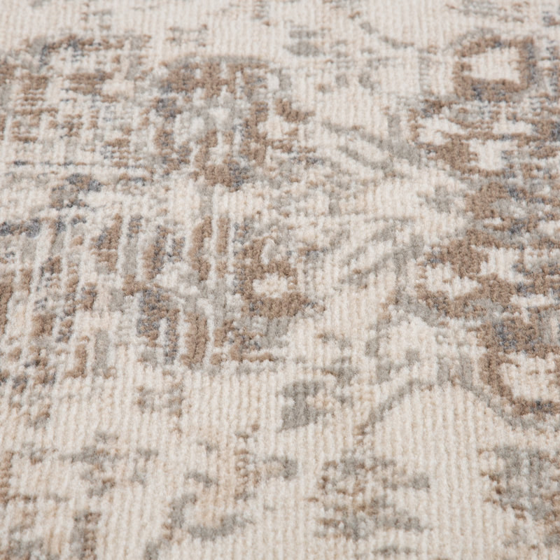 Tapis beige / gris Nimoha, Rectangle 5 pi 3 po x 7 pi 6 po