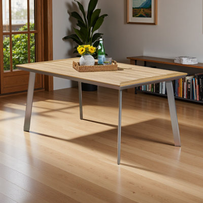 Table à manger avec plateau en faux bois