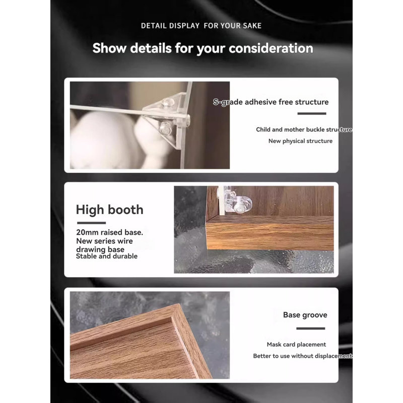 Acrylic Display Box, Black/Clear