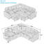 Canapé modulaire 3 pièces rembourré