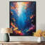 Bleu, orange, corail, poisson clown, vie marine - art mural Coralwall-895977970-895977973