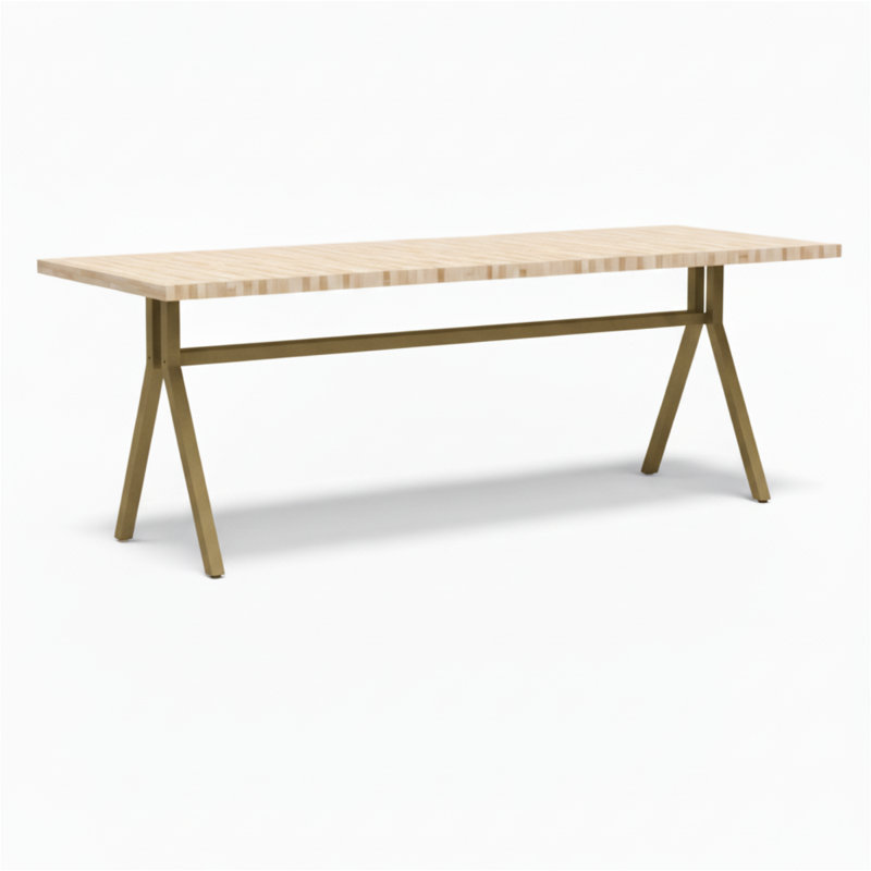 Strut Café Dining Height, Dark Brown Wood, Black, 30"H x 84"L x 36"W