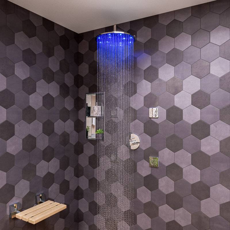 Pomme de douche fixe Rain, Chrome poli