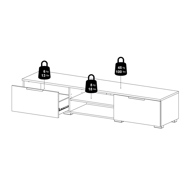 Karlin 68 Inch Wide Media Console, Black Matte