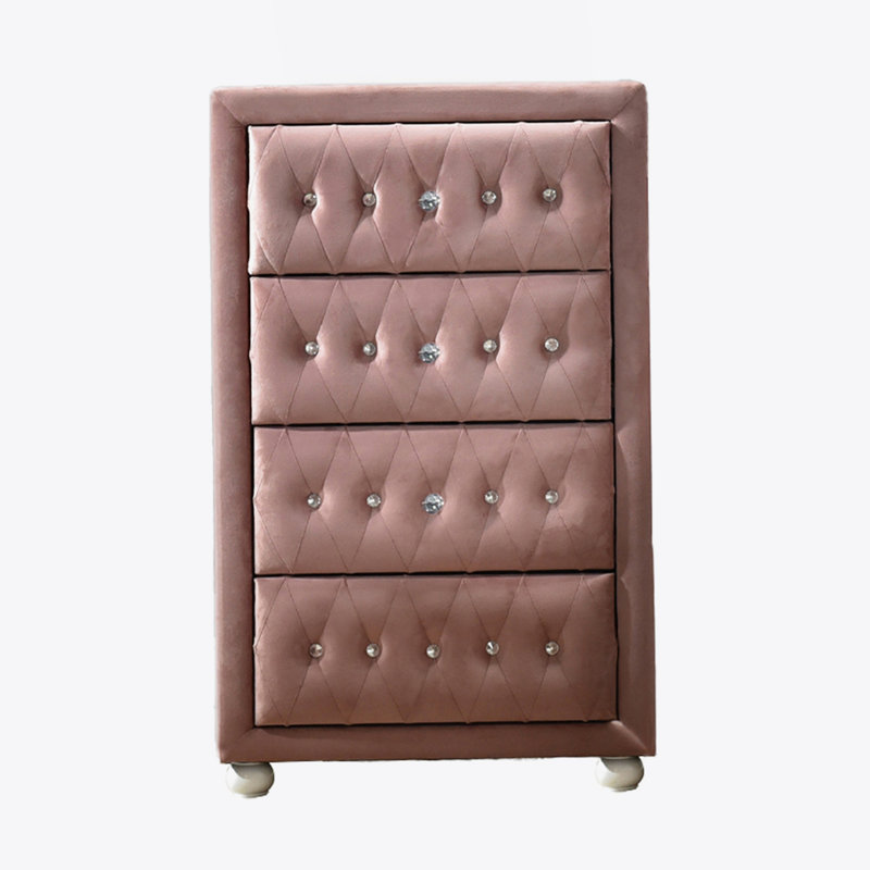 Vertical Manufactured Wood Dresser with 4 Drawers