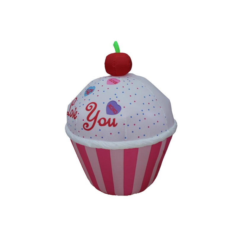 Décoration de jardin gonflable éclairée Love You Cupcake