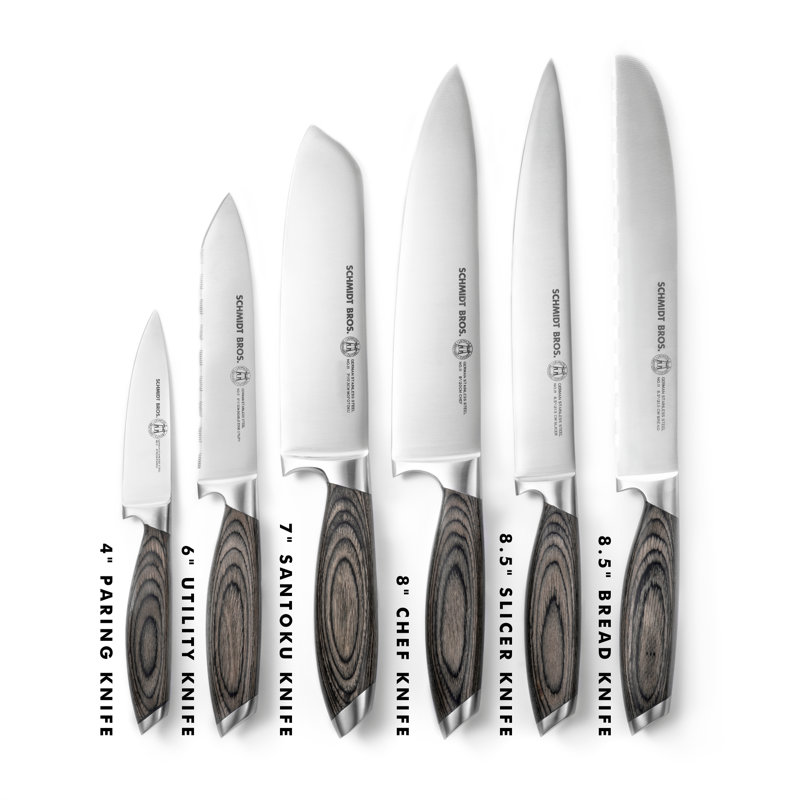 Bonded Ash 7-Piece Knife Block Set with German Stainless Steel Blades