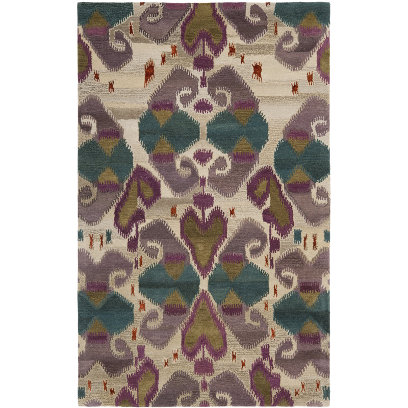 Kouerga Wool Pile Oriental Rug, Rectangle 5' x 8'