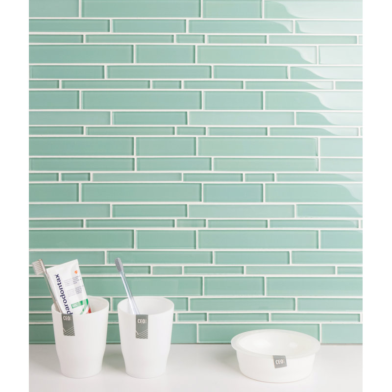 Premium Glass Mosaic Tile, Mint