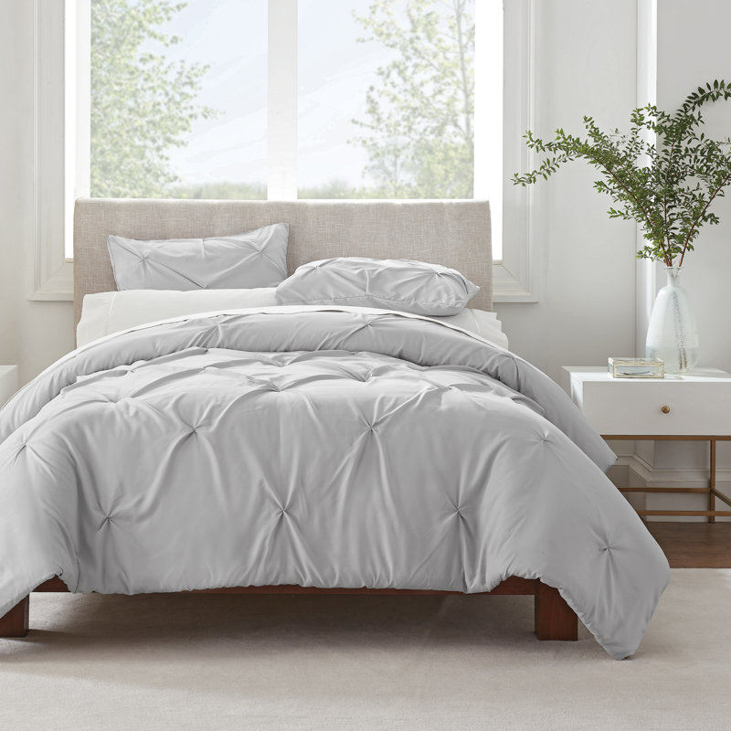 Simply Clean Microfiber 3 Piece Duvet Cover Set, King Duvet Cover + 2 King Shams, Gray