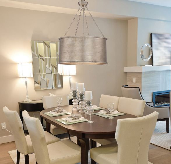 Soho 6-Light Chandelier, Silver Patina, 6 Lights, 29" H x 25" W x 25" D