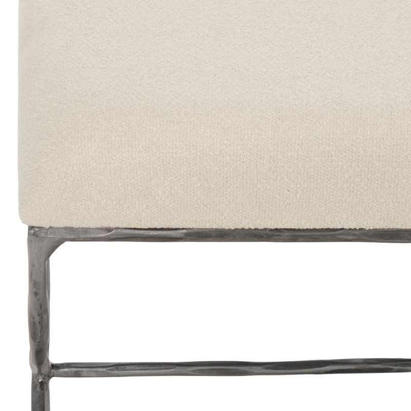 Banc rembourré Evelynn, Noir, Ivoire
