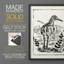 Linocut Style Seabird II Framed Print - Solid Wood-248002674-248002676