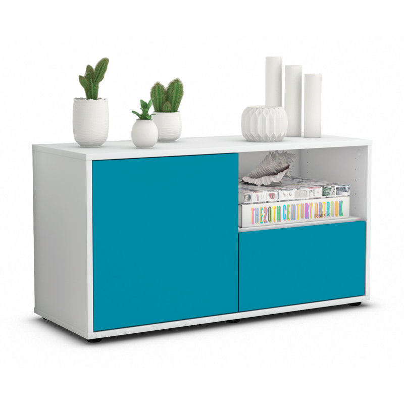 Sincere 92 cm W Chest of Drawers, Turquoise / Matte White