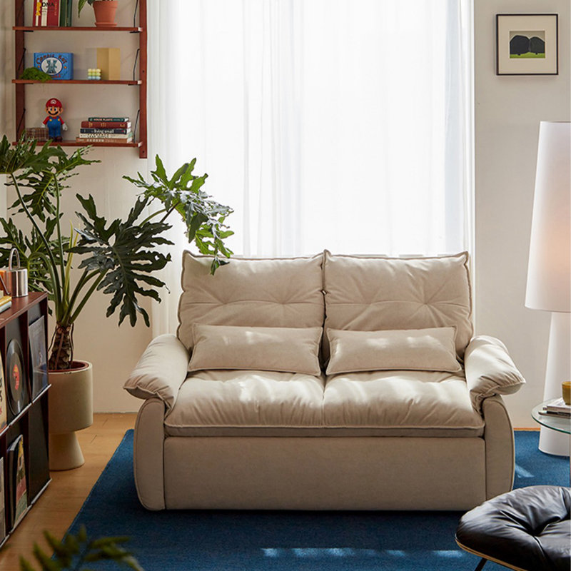 Coussin de canapé modulaire en polyester blanc crème, H 38,19 po x l 61,02 po x P 38,19 po