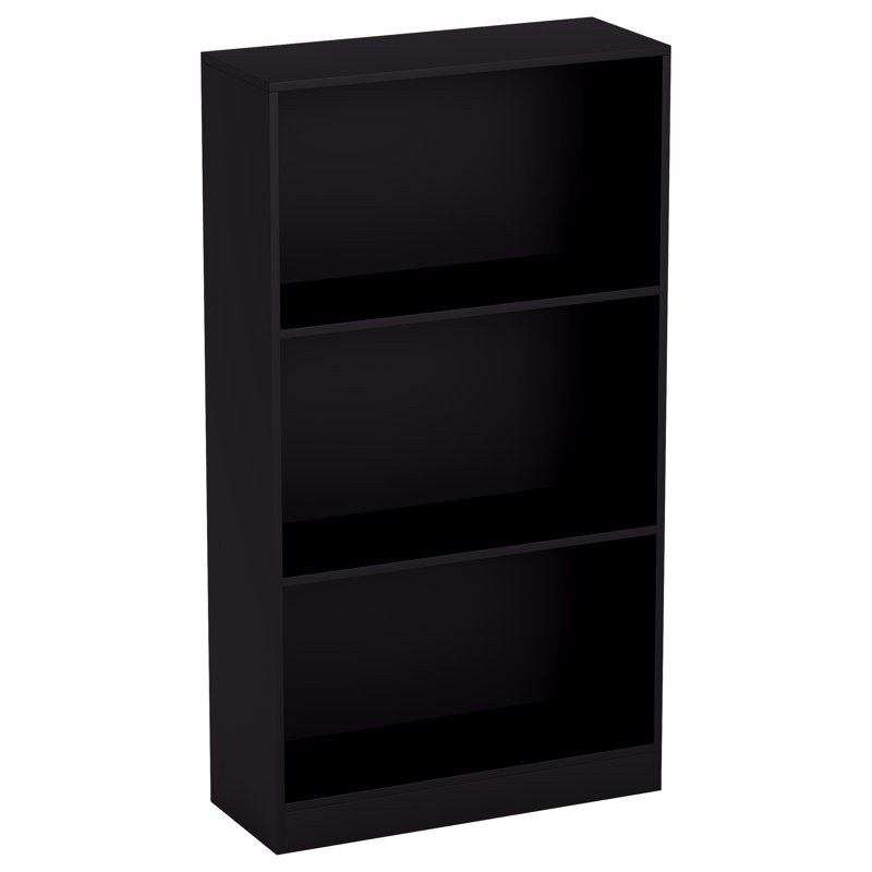 142cm H x 60cm W Standard Bookcase, Black, (3 Shelves) 109cm H x 60cm W x 24cm D