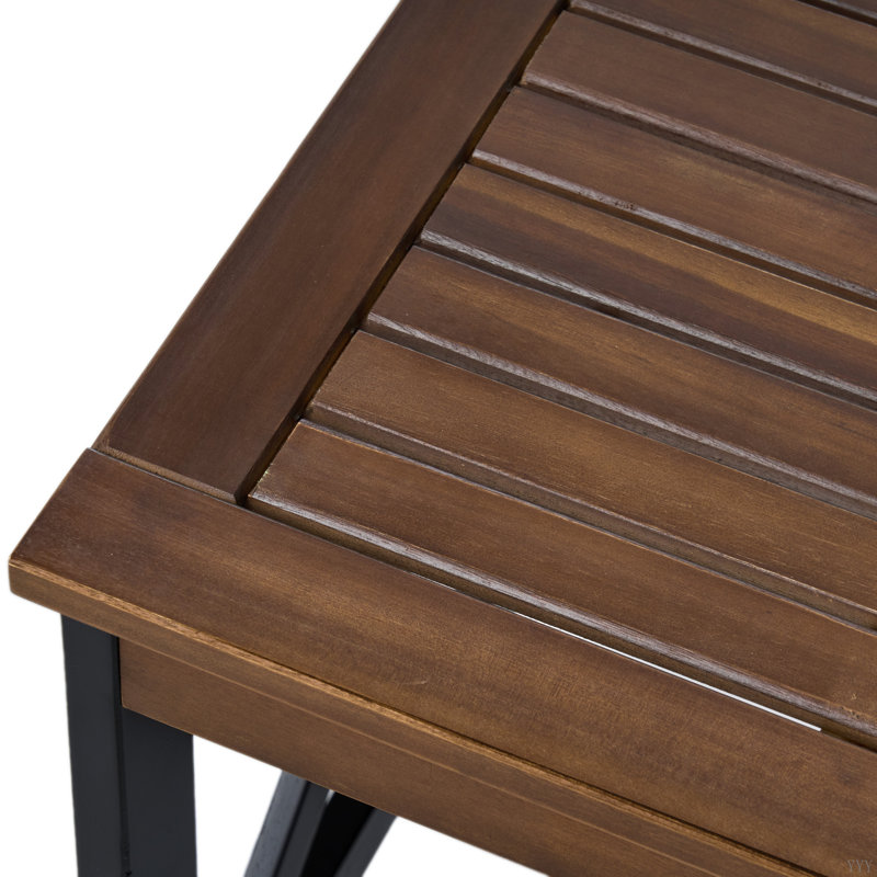 FARMHOUSE END TABLE, Dark Brown, Black