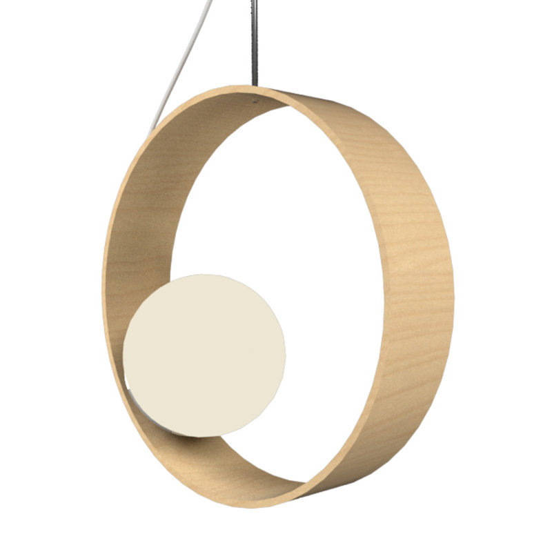 Maple and Frosted Glass Mini Pendant Light